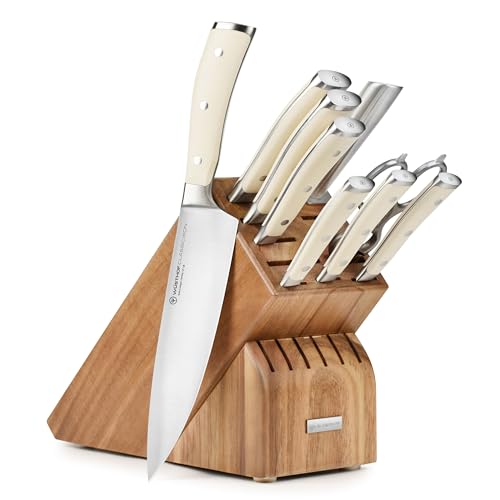 Wusthof Classic Ikon Creme 10 Piece Knife Set with Acacia Block