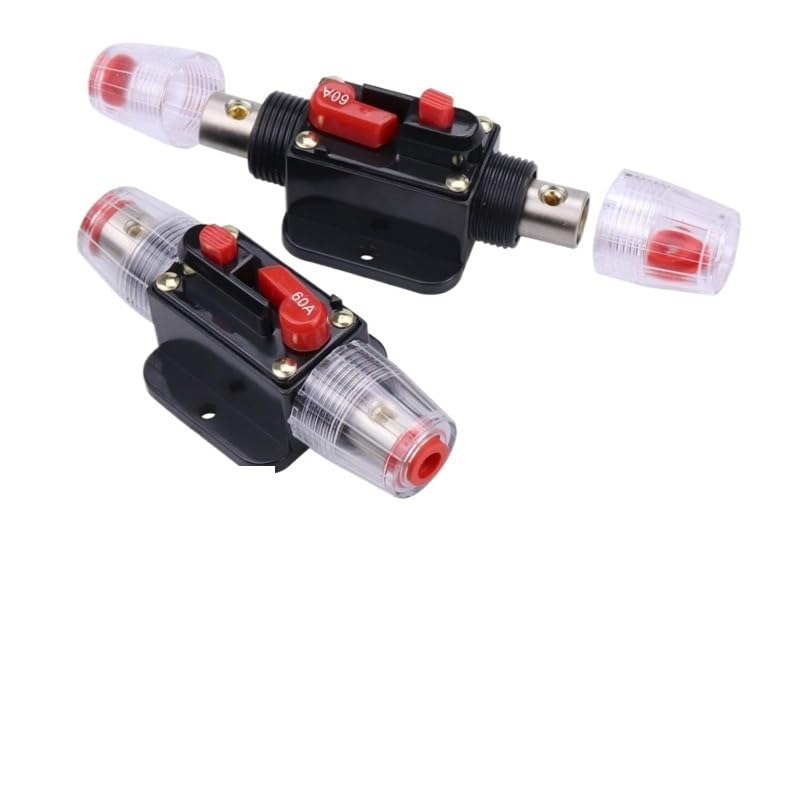 2Pcs 60A Car Audio Inline Circuit Breaker 12V-24V DC Manual Reset Circuit Breaker Power Supply Safety Automatic Switch