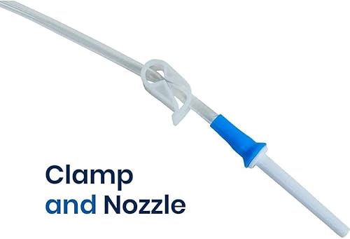 Miniatura 2 de HealthAndYoga Tubo de repuesto para enema  PVC súper económico, higiénico, de grado médico  4.9 ft con abrazadera de manguera y boquilla