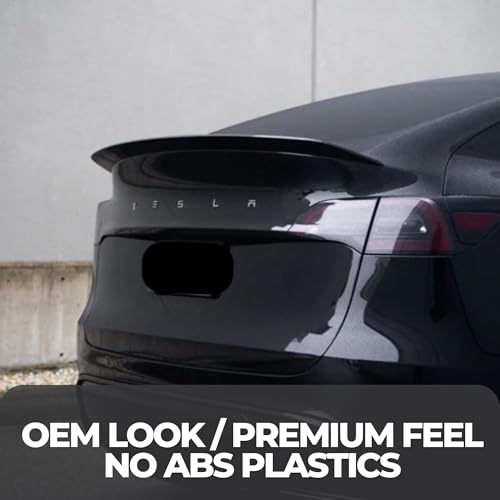 Image of Metal Tesla Letters Emblem Trunk Logo Decal Tailgate Rear 3m Adhesive Compatible with Tesla Model 3 Y Highland Juniper Chrome Matte Black Red Glossy Black (Chrome)