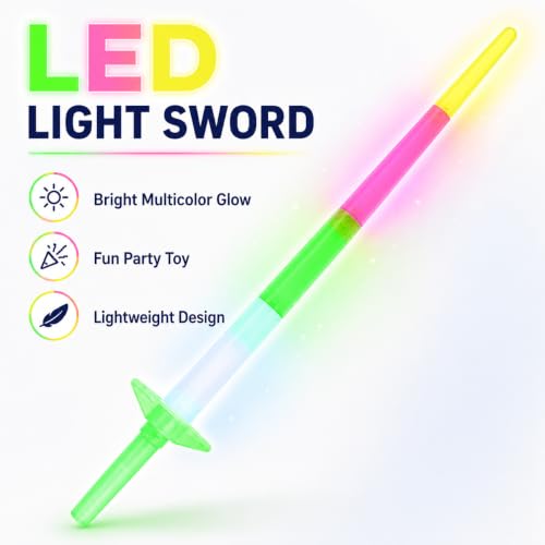 Image of MAPPERZ Sword Design LED Lights, Dark Flashing Sword Stick Light Toys for Kids, LED Talwar Light for Fun, Entertainment, Dancing, Party Boys and Girls Gift (Pack of 1)