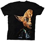 Star Wars Return of the Jedi Last Battle Yoda Black Adult T-Shirt Tee (Large)