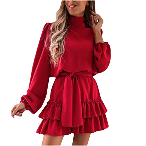 Vestido para meninas verão outono roupas de manga comprida gola redonda, gola alta, comprimento médi
