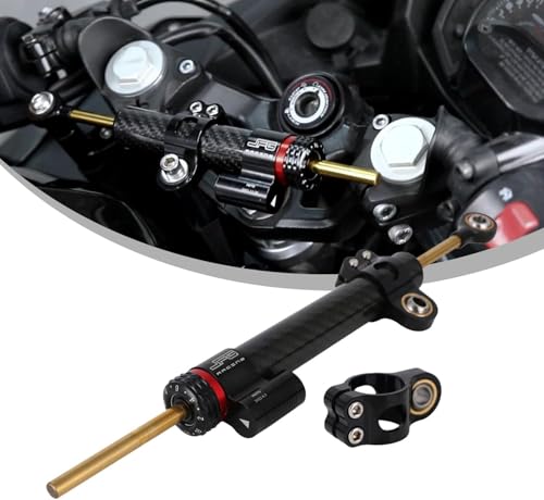 Estabilizador Amortiguador Dirección Moto,13 Pulgadas Amortiguador Dirección para la mayoría de Moto Bicicleta de Calle Deporte Bicicleta de Carreras de Carretera Fibra Carbono