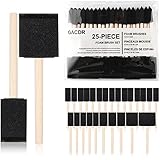 GACDR Foam Paint Brushes, 25 Pieces Sponge Brushes for Kids, Assorted 1 2 3 4 inch, Wood Handle Foam