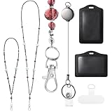 libfrnt Y2K Lanyards for ID Badges and Keys Black ID Badge Holder with Lanyard Key Cute Accessories for Women