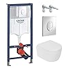 Grohe voorwandelement incl. deurplaat Skate Air+ Lavita wandtoilet zonder spoelrand + wc-bril met soft-close…