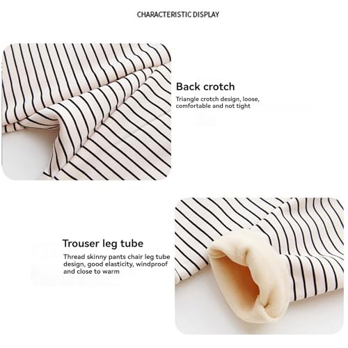 Boys Girls Fleece Striped Leggings Soft Warm Solid Color Tights Pants Elastic Waisted Stretchy Thermal Trousers3