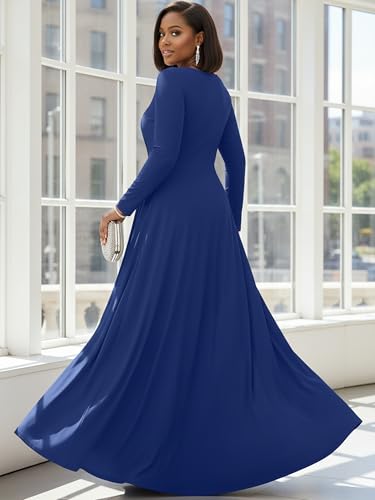 Image of KOH KOH Womens Long Sleeve Flowy Empire Waist Fall Winter Maxi Dress Gown