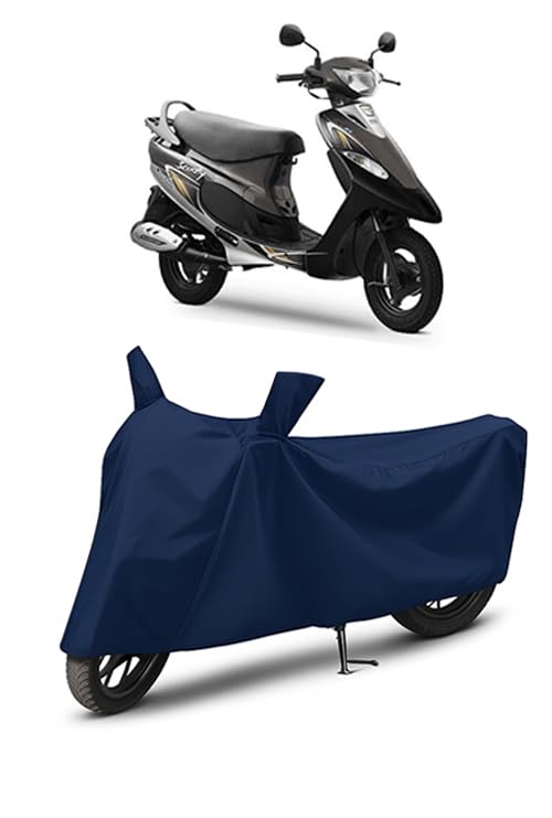 Image of Waterproof Scooty Cover for TVS Pep Plus | All Weather Protection from Rain, Dust, UV Rays & Scratches with Mirror Pockets & Buckle Belt | Pep Plus Scooty Cover