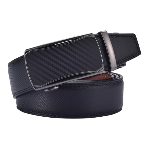 Image of Beltox Men Leather Belt w Slide Ratchet Interchangeable Buckle
