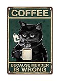 Photo Gallery teuoqi targa in latta retrò coffee because murder is wrong decorazione da parete cartello divertente gatto in latta cartelli retrò poster dipinti carino gatto e caffè decorazioni per la casa segni in Photo Gallery teuoqi targa in latta retrò coffee because murder is wrong decorazione da parete cartello divertente gatto in latta cartelli retrò poster dipinti carino gatto e caffè decorazioni per la casa segni in