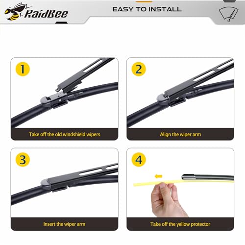 Image of Raidbee Windshield Wiper Blades Replacement for Buick Enclave 2009 2010 2011 2012 2013 2014 2015 2016 2017 All-Season OEM Quality 3 Pack 24 inch+21 inch+12 inch