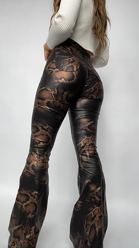 Willow Boutique High Rise Womens Jeans Flare | Stretchy Bootcut Jeans for Women | Flare Pants for Women - Snakeprint4