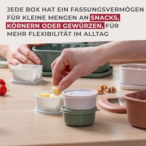 Fackelmann Snacking-Boxen 3er-Set, rund, gut für Saucen, Dressings und Gewürze, auslaufsicher und spülmaschinenfest