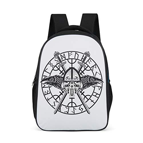 O5KFD 8: Mochila Escolar para Hombre  diseño Vintage Gris Talla única