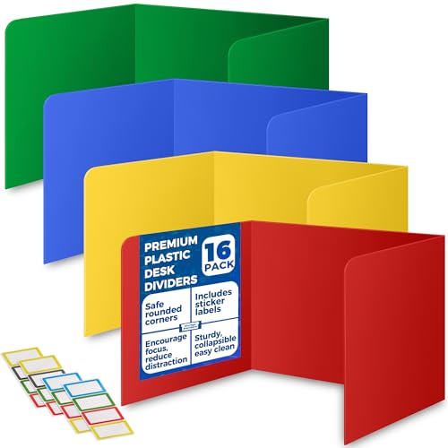 Lot De 8 Séparateurs De Bureau En Plastique Noir - Pour Salle De Classe, Examens, Bureau