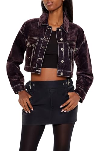 Forever 21 Women's Cropped Denim Trucker Jacket