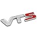 1Pcs 3D Metall VTS Car Side Fender Heckkoffer Emblem Abzeichen Aufkleber Aufkleber für Autos (Silber Rot)