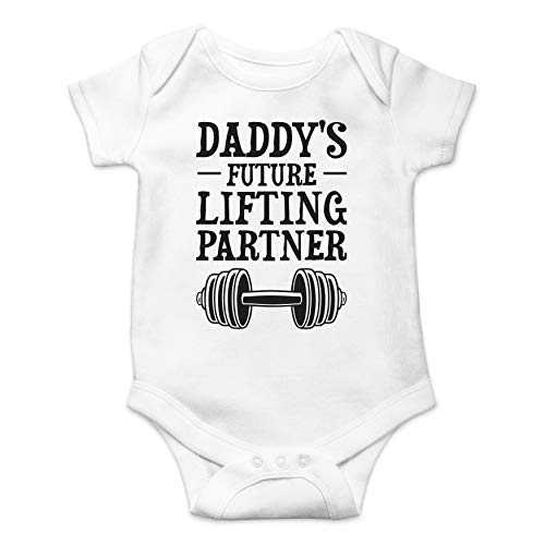 Image of Daddy's Future Lifting Partner - Funny Cute Infant Creeper, One-Piece Baby Bodysuit