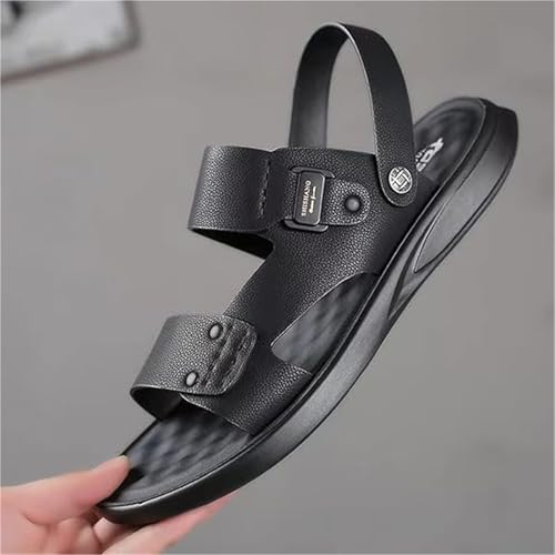 CLSQLXYJZC Sports Outdoor Open Toe Sandals, Outdoor Adjustable Arch Support Slip-On Leather Walking Trekking Sandals for Men, Summer Non-slip Comfortable Beach Shoes, for Travel, Meeting, Shopping2