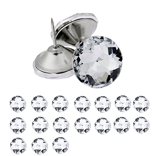 Mgoodoo Lot de 20 Clous Décoratifs en Cristal, Clous de Tapissier en Cristal de Diamant pour Canapé, Tête de Lit, Décoration Mural et Autres Ameublement, etc.