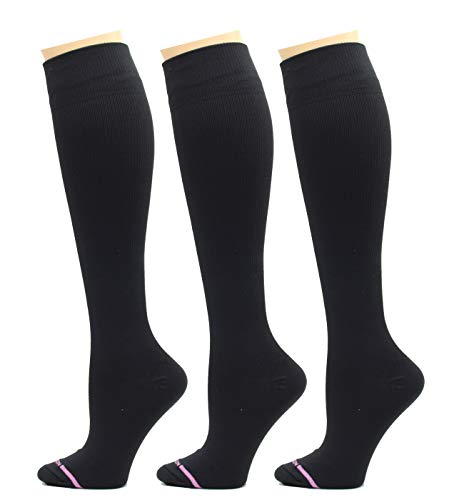 Dr. Motion 3 Pairs Light Summer Bright Fun Graduated Compression Women's Knee-Hi Socks