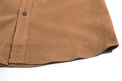 yoeasy Men Long Sleeve Ribbed Corduroy Button Down Shirt Cotton Stretch Casual Fall Tops Slim Fit Shirts4
