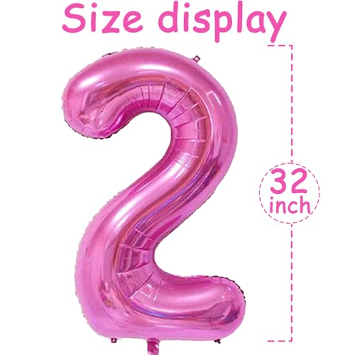 Image of 2026 Pink Foil Balloons, 32 Inch, Hot Pink | Huge Foil Number 2026, Red, New Year Eve, Graduation, Christmas Decorations