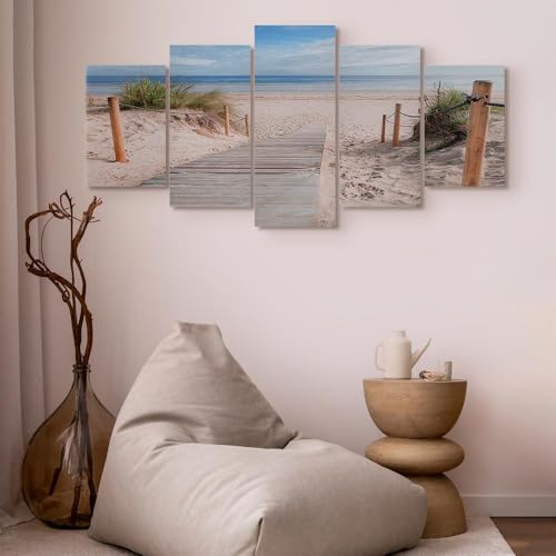 Tableau paysage mer 225x112,5 cm pour salon grand format