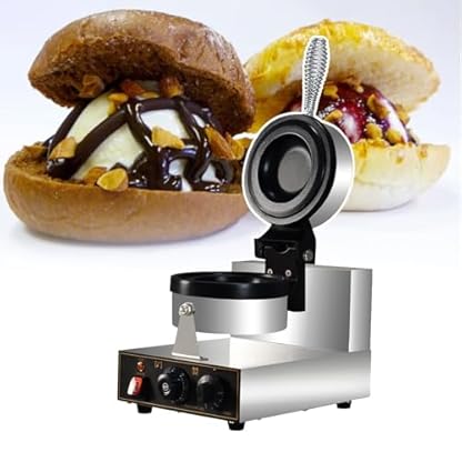 HCAUYNN Gelato-Panini-Presse FüR BäCkereien, Sandwich-Ei-Burger-Maschine, Mit DrehknöPfen Zur Temperatur- Und Zeitsteuerung, FüR Eisdielen,220V