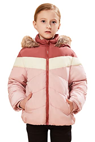 maoo garden Girls Puffer Winter Coats Sherpa Lined Fur Water-Resistant Lightweight Jacket