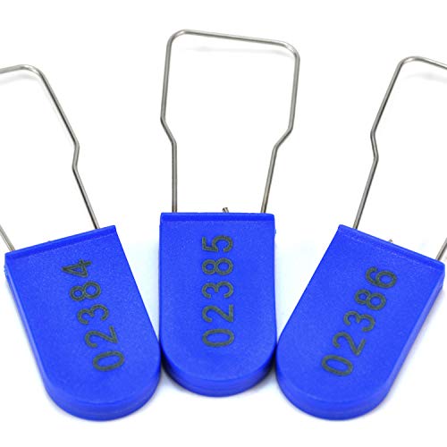 Image of Plastic Wire Padlocks Numbered Security Seal Plastic Padlock Electric Meter Seals Disposable Anti-Tamper Locks (Blue, 1000 PCS)