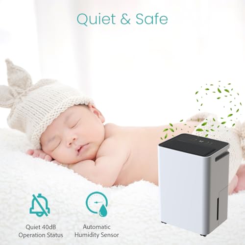 Image of HINISO 16L Smart WiFi Compressor Dehumidifier for Home, Bedroom & Basement up to 3200 Sq.ft with Built-in Ionizer Air Purifier, 3.2L Tank, Clothes Drying Mode, Auto Defrost & Quiet Operation