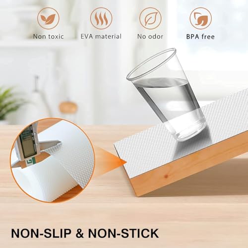 Image of JRM Multipurpose Waterproof EVA Anti-Slip Mat Roll for Kitchen, Drawer, Fridge, and Shelf Liner | Super Strong, Food Grade (Transparent, 45W x 300L cm (3L m))