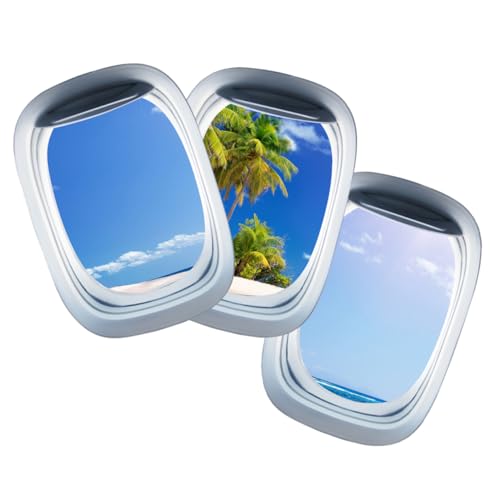 OSALADI 3piezas Calcomanías De Ventana Simulada Stickers De Paisaje Para Decoración De Pared Adhesivos De Ventana Falsa Para Dormitorio y Instalación y Removibles