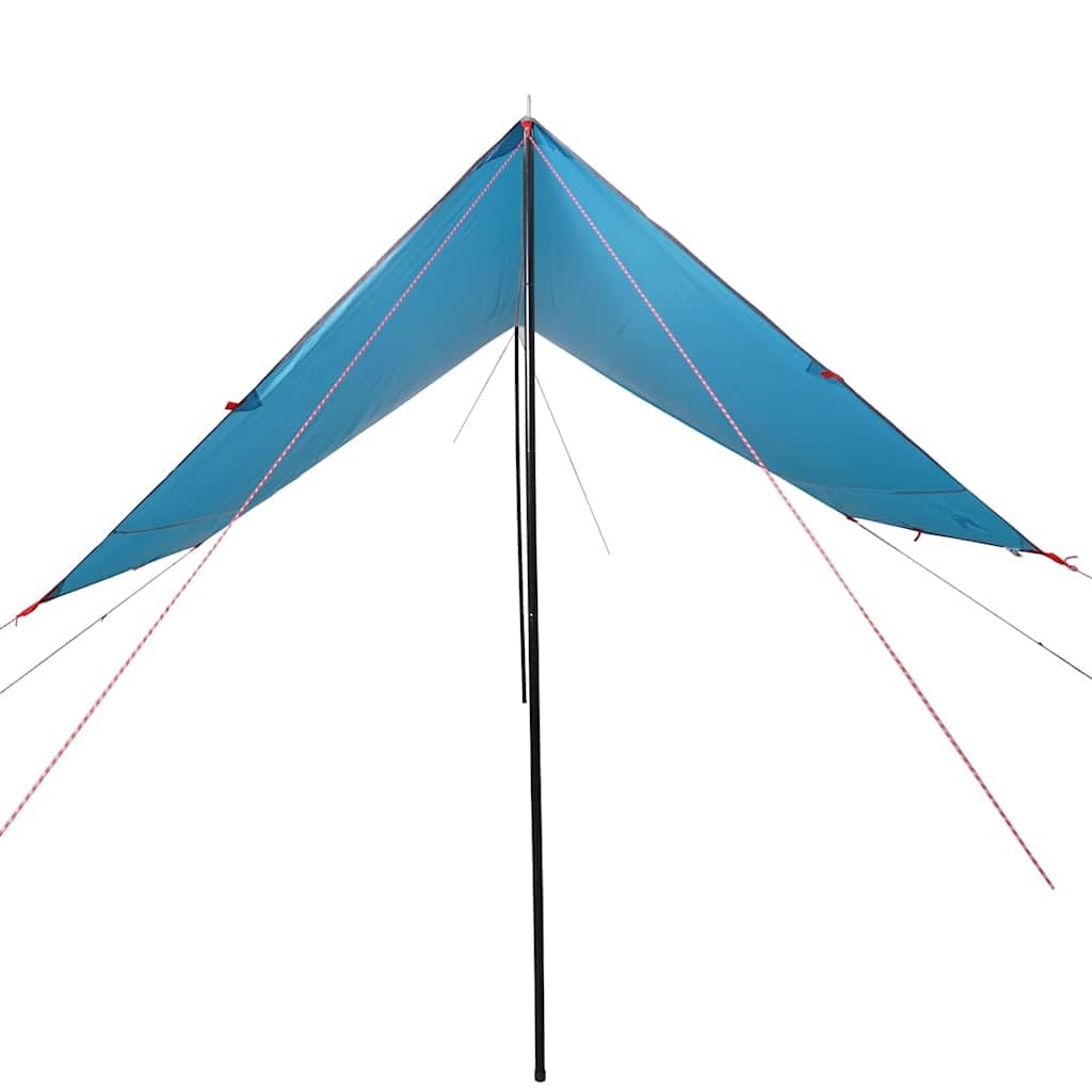 Mangloder wasserdichte Tarp Plane 430x380x Grau Orange für Camping, Trekking und Outdoor Aktivitäten, leicht, kompakt, vielseitig, wetterfest und windbeständig
