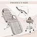 KIIUMI Facial Tattoo Chair, Esthetician Lash Bed Multi-use Tattoo Massage Table for Artist with Hydraulic Stool, 3-Section Beauty Barber Spa Equipment w/Removable Armrests & Headrest, Gray