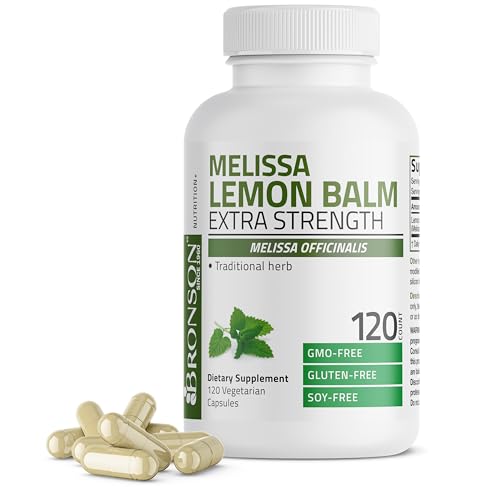 Bronson Melissa Lemon Balm Extra Strength Non-GMO 120 Vegetarian Capsules