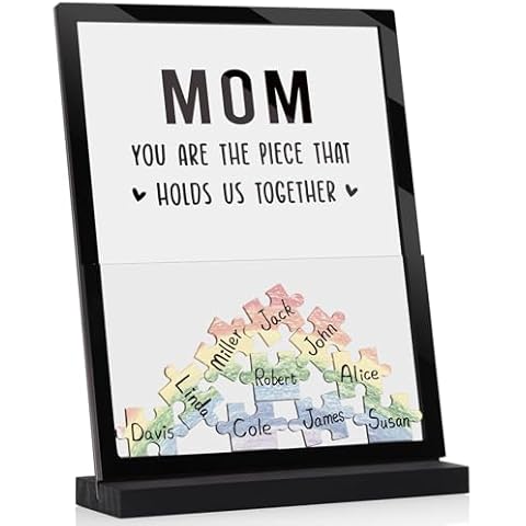 Mom Birthday Gifts, You Are The Piece That Holds Us Together - Personalized Acrylic Signs Decor, Best for Christmas Mother's Day from Daughter Son, New Mom Gifts For Mom to be Cover