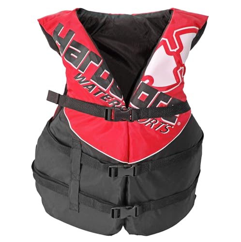 Hardcore Coast Guard Tipo III PFD para Jóvenes Niños Adolescentes Adultos; Chaleco Salvavidas Dispositivo de Flotación; Chaleco Salvavidas Paddle Chaleco para Niños Grandes, Jet ski, Wakeboard, Hardshell Kayak Chaleco Salvavidas Rojo Adulto Universal