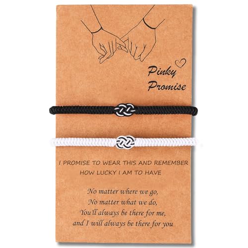 ULYSIA Pinky Promise Matching Bracelets for Couples Best Friend Soulmate Birthday Gifts for Her Him Lover Relationships Bracelets for Boyfriend Girlfriend Wife