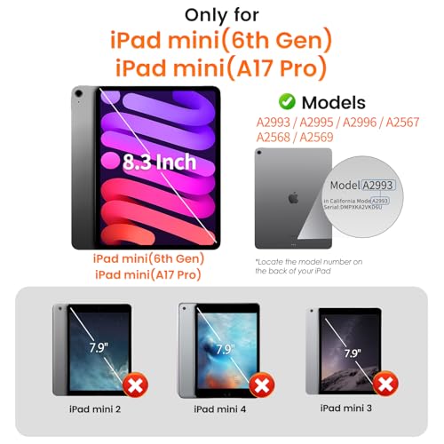 Image of iGluz 2 Pack for iPad Mini 8.3 inch(A17 Pro 7th /6th Gen 2024 /2021) 9H+ Tempered Glass Screen Protector with Easy-Install Box[12FT Grade Shatterproof] Apple Pencil Compatible,HD Clarity,Scratch Resistant