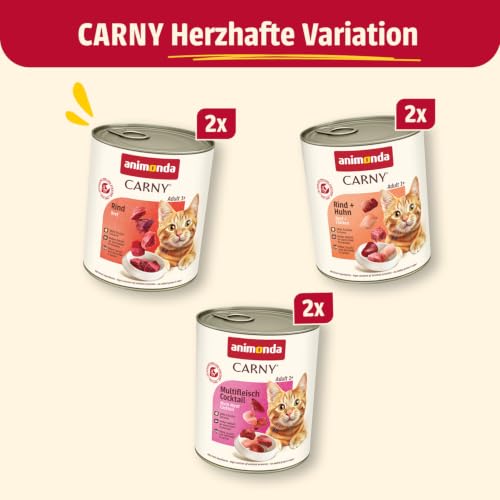 animonda Carny Adult Katzenfutter nass Herzhafte Variation (6 x 800 g)