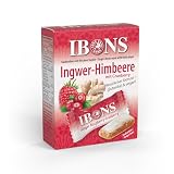 IBONS Ingwer Bonbons Himbeer mit Cranberry – Weiche Ingwer Kaubonbons mit echtem frischem Ingwer – fruchtig-beerig lecker – Vegan & Glutenfrei & Halal & Lactosefrei – 60 g Box