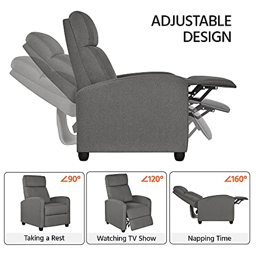 Sillón reclinable de lino gris fácil de armar miniatura 5