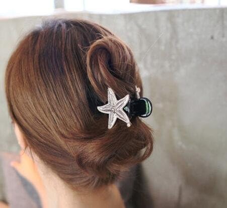 Meilliwish Retro Metal Starfish Shell Women Girl Lady Hair Claw Clip 1 PCS(XA25)(Starfish) - Image 4