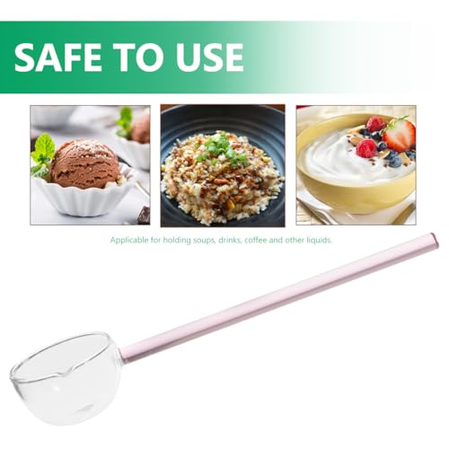 CALLARON Glass Spoon 10.03-inch Transparent Stirring Spoon Clear Scoop for Coffee Tea Ice Cream Dessert and Soup Long Handle Kitchen Serving for Daily Use by CALLARON - Used condition - Image 6
