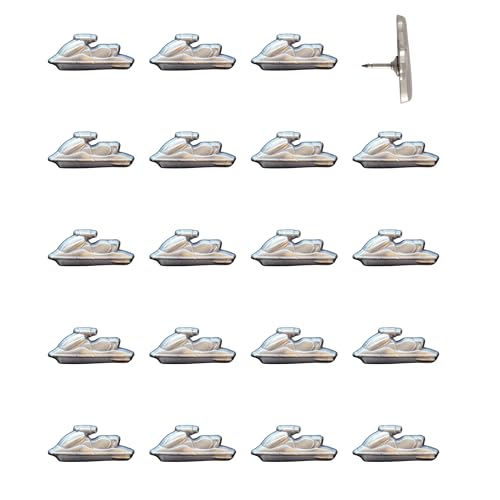 Image of Jet Ski Push Pins - Silver Jet Ski Map Pins for Cork Boards, Maps, or Lapel Use - Designed in USA - Set of 20