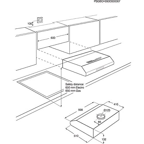 ELECTROLUX Hotte visière 60 cm 272 m3h EFU216W - vue 8